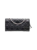 CHRISTIAN DIOR Cannage Leather Lady Dior Wallet on Chain Black