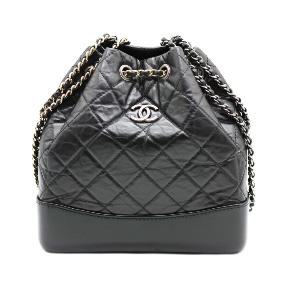 Chanel backpack black and white deals