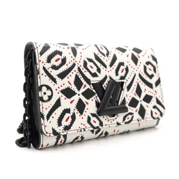 LOUIS VUITTON Graphic Print Leather Twist Wallet on Chain