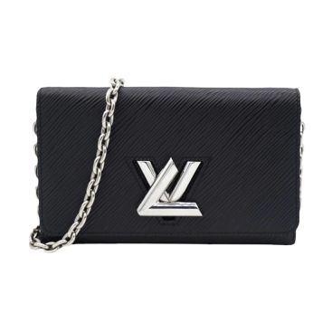 LOUIS VUITTON Epi Twist Chain Wallet Black