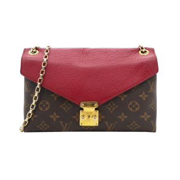 LOUIS VUITTON Monogram Pallas Chain Poppy Brown/Red
