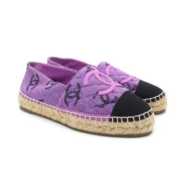 CHANEL Purple Espadrilles Loafers Size 36