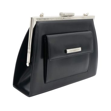 SAINT LAURENT Vintage Black Leather Frame Bag