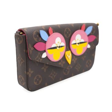 LOUIS VUITTON Monogram Canvas Lovely Birds Pochette Felicie Chain Wallet