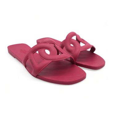 HERMÈS Rubber Aloha Flat Sandals Fuchsia Size 36