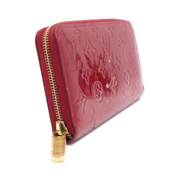 LOUIS VUITTON Red Monogram Vernis Leather Zippy Wallet