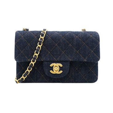 CHANEL Denim Quilted Mini Rectangular Flap Bag