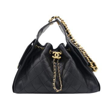 CHANEL Caviar Quilted Small Chanel 25 Handbag Black