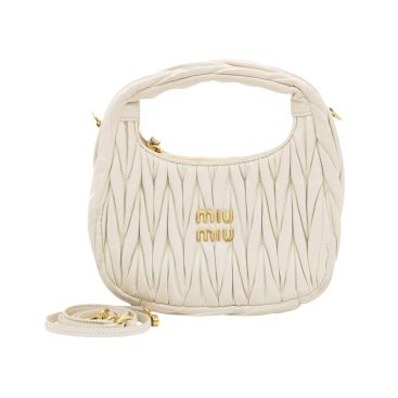 MIU MIU Wander Matelasse Nappa Leather Hobo Bag Small
