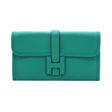 HERMÈS Swift Jige Elan 29 Clutch Green