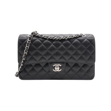 CHANEL Caviar Quilted Double Flap Bag Black