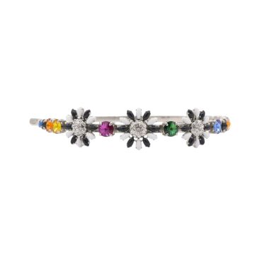 MIU MIU Multicolor Crystal Floral Headband