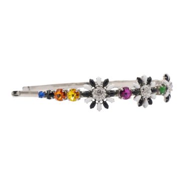 MIU MIU Multicolor Crystal Floral Headband