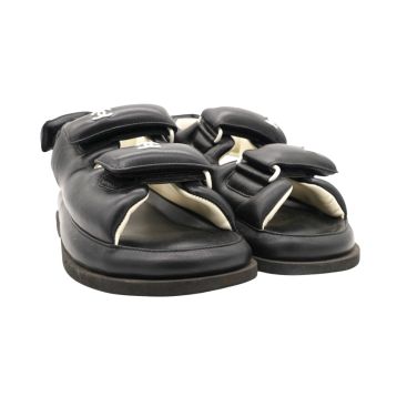 CHANEL Dad Slingback Leather Sandals Size 35.5