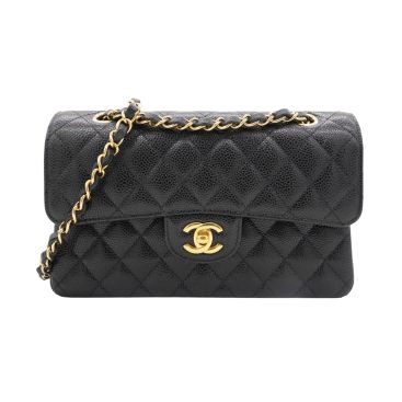 CHANEL Classic Flap Small Caviar Quilted Flap Bag Microchip