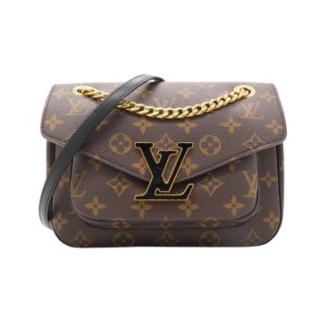 LOUIS VUITTON Monogram Passy Flap Bag Brown
