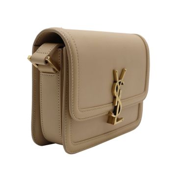 SAINT LAURENT Beige Leather Small Solferino Satchel