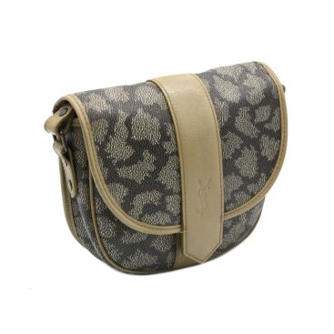 SAINT LAURENT Giraffe Print Coated Canvas Crossbody Bag