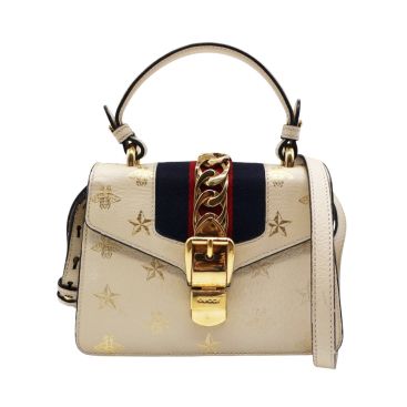 GUCCI Sylvie Mini Bee Star Leather Bag