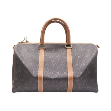 CHRISTIAN DIOR Honeycomb Coated Canvas Boston Bag