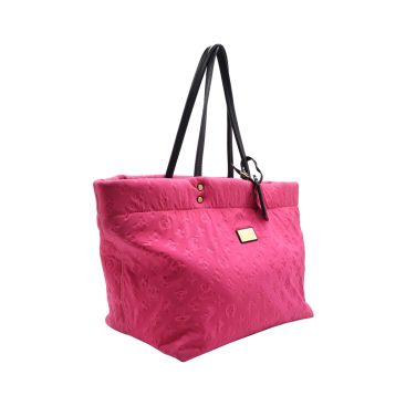 LOUIS VUITTON Monogram Embossed Neoprene Scuba MM Tote Bag Pink