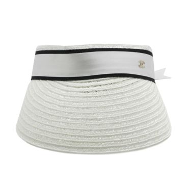 CHANEL Abaca Cotton Ribbon Visor Size S