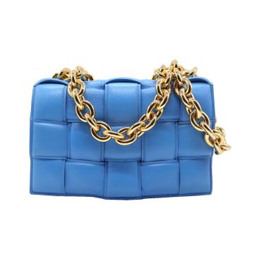 BOTTEGA VENETA Padded Chain Cassette Bag Blue