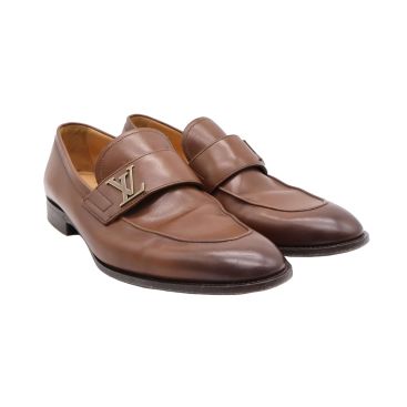 LOUIS VUITTON Brown Leather Saint Germain Loafers Size 8